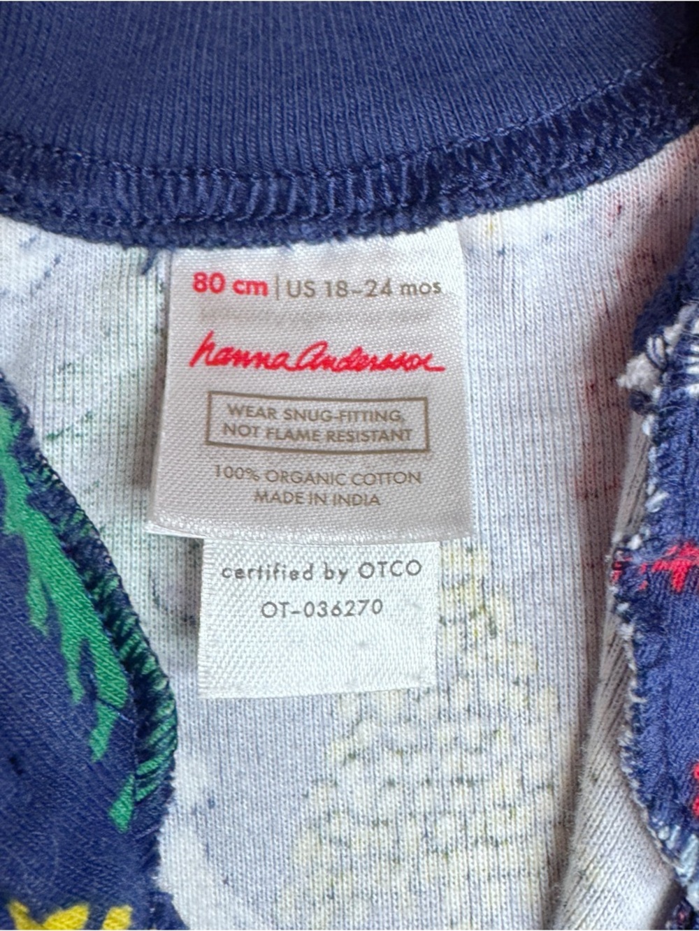 Hanna Andersson Baby Pajamas 18-24 Months Christmas tree organic zipper sleeper - Picture 3 of 4
